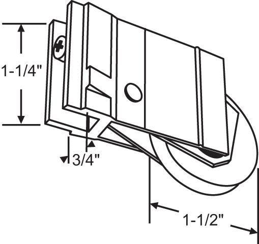 (DR-103-SP) Yale Orgon Premium Roller for Sliding Glass Doors - Garage and Sliding Door Hardware