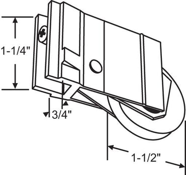 (DR-103-SP) Yale Orgon Premium Roller for Sliding Glass Doors - Garage and Sliding Door Hardware
