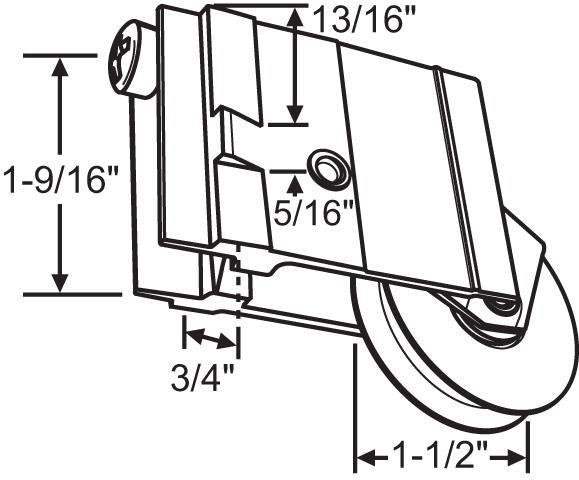 (DR-106-SP) Lawson Roller for Sliding Glass Doors NYLON Wheel - Garage and Sliding Door Hardware