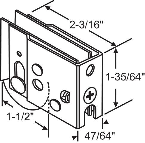 (DR-117-SP) Harcar Roller for Sliding Glass Doors NYLON Wheels - Garage and Sliding Door Hardware