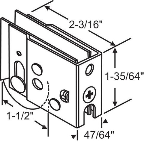 (DR-117-SP) Harcar Roller for Sliding Glass Doors NYLON Wheels