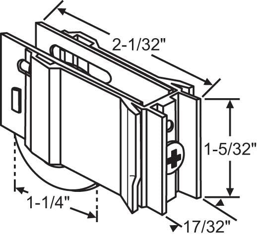 (DR-112-SP) Thermalume Roller for Sliding Glass Doors - Garage and Sliding Door Hardware