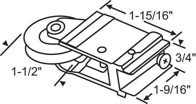 (DR-102-SP) PGT Extruded Roller for Sliding Glass Doors NYLON Wheel - Garage and Sliding Door Hardware