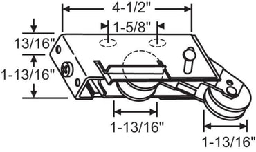 Stainless Steel Fleetwood Tandem Door Roller For Sliding Patio Door - Roller Replacement for Sliding Glass Door Repair - Garage and Sliding Door Hardware