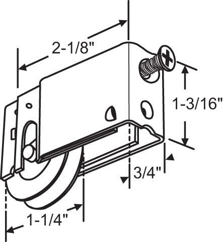 (DR-120-SP) NuAir Roller for Sliding Glass Doors NYLON WHEELS - Garage and Sliding Door Hardware