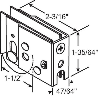 (DR-118-SP) Crown Harcar Roller for Sliding Glass Doors - Garage and Sliding Door Hardware