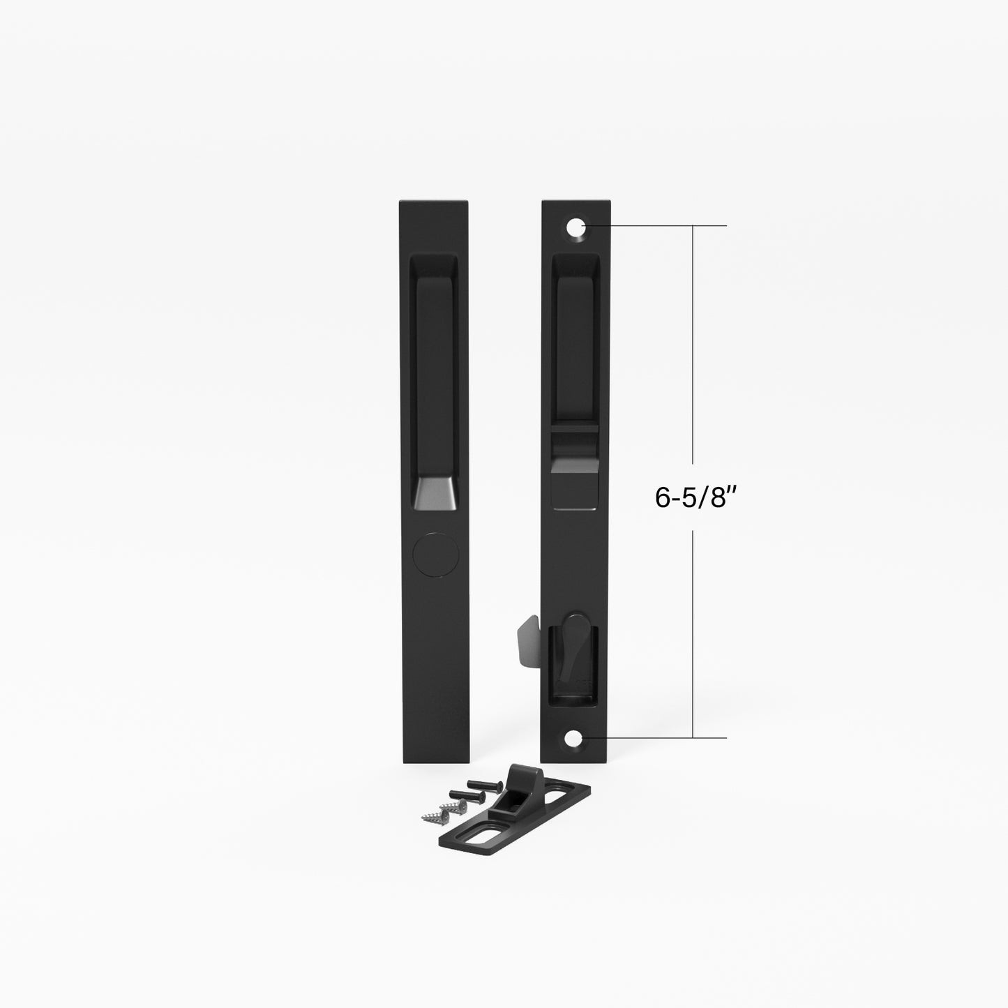 Sliding Glass Door Handle Set, Flush Mount, Non-Keyed, 6-5/8" Screw Holes (DL-502) - Garage and Sliding Door Hardware