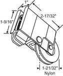 (DR-108-SP) Alcan Roller for Sliding Glass Doors NYLON Wheels
