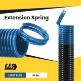 90 lb. Heavy-Duty Double-Looped Garage Door Extension Spring (2-Pack) -LIGHT BLUE | Springs For Garage Door Replacement Hardware Repair