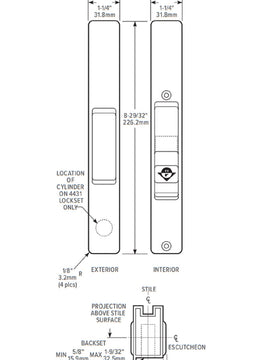 (DH-391-M-B) Adams Rite Flush Mount Handle With Mortise Lock, Black