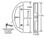 7-5/8" Omega Sliding Patio Glass Door Handle Set with 3-15/16" Hole Spacing