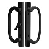 (DH-211-BLACK) Legacy Handle Set for Sliding Doors, 3-15/16" Hole Space- BLACK- CENTER LATCH