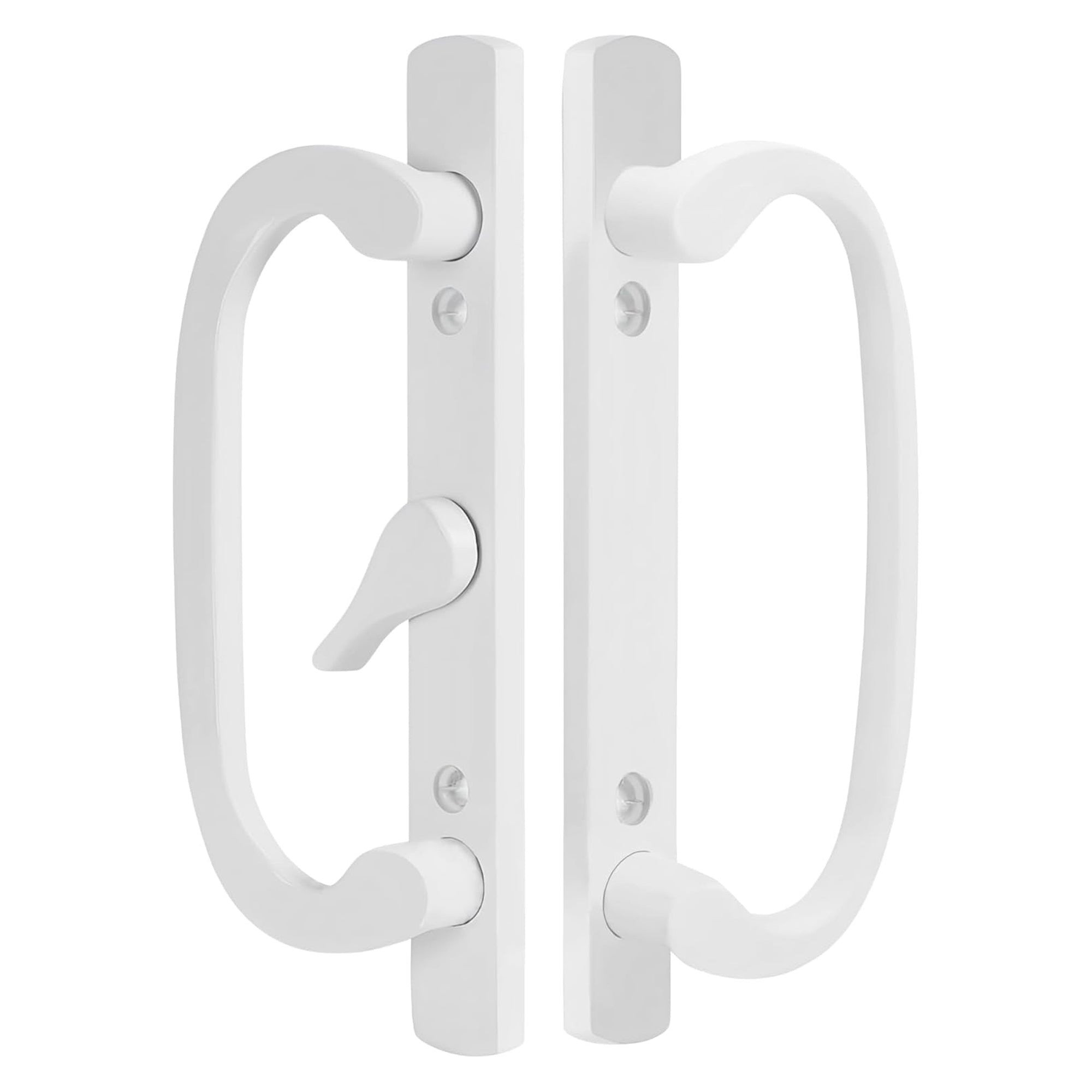 (DH-211-W) Legacy Handle Set for Sliding Doors, 3-15/16" Hole Space- WHITE - CENTER LATCH - Garage and Sliding Door Hardware