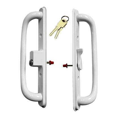DH-341 Truth Sliding Patio Door Handle Set, 3-15/16" Hole Spacing, Offset Latch w/ Key - Garage and Sliding Door Hardware
