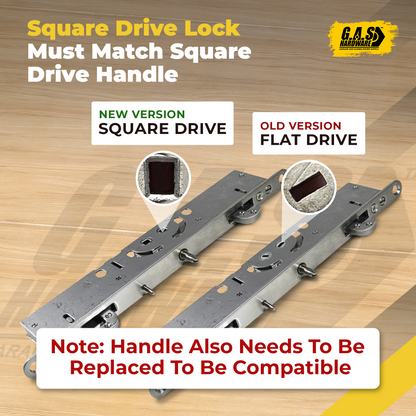 (DL-800) Windoor Dual Point Mortise Lock With Square Drive - Garage and Sliding Door Hardware