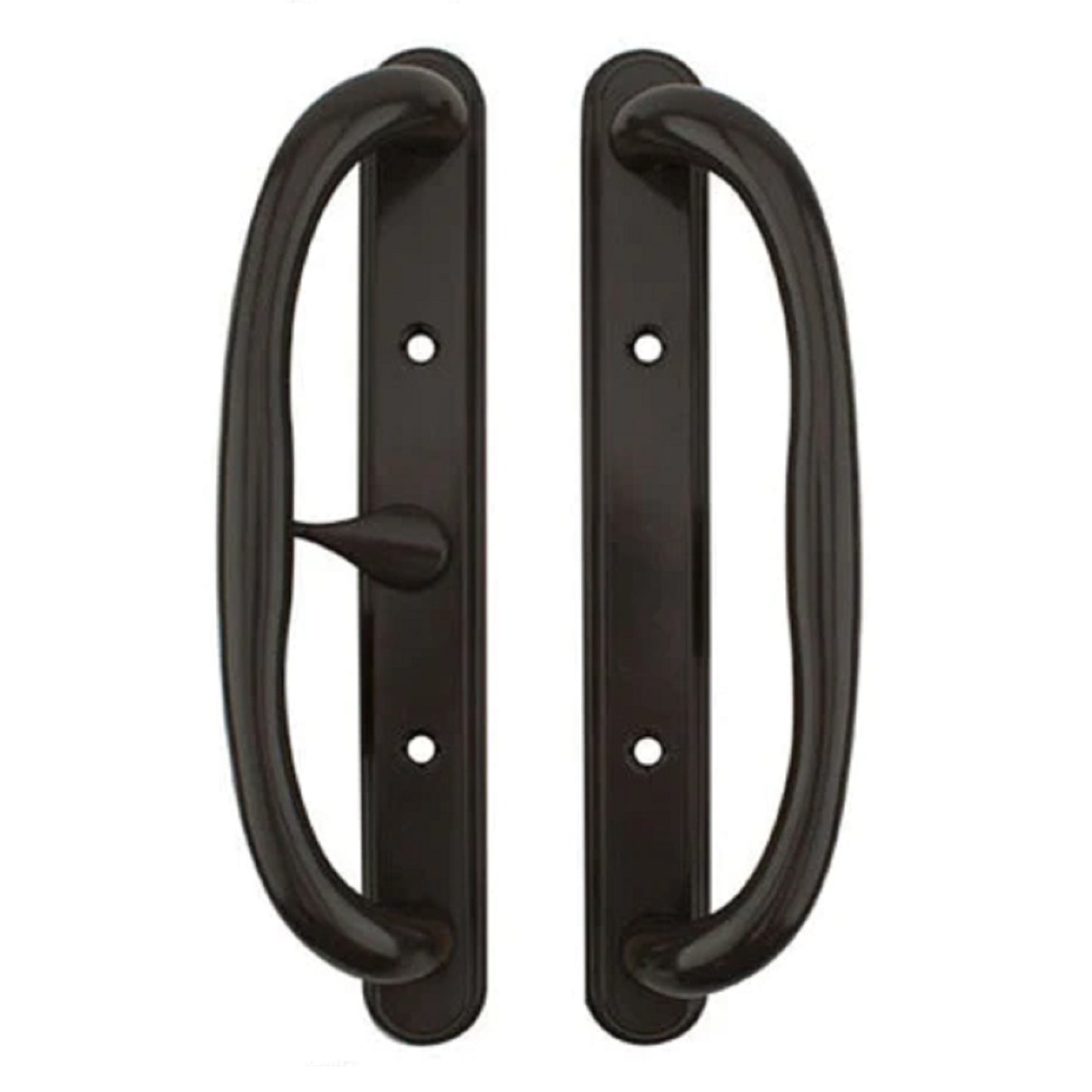 (DH-430-B) Truth Sliding Door Handle Set, Center Latch, No Key, 3-15/16" Hole Space- Black - Garage and Sliding Door Hardware