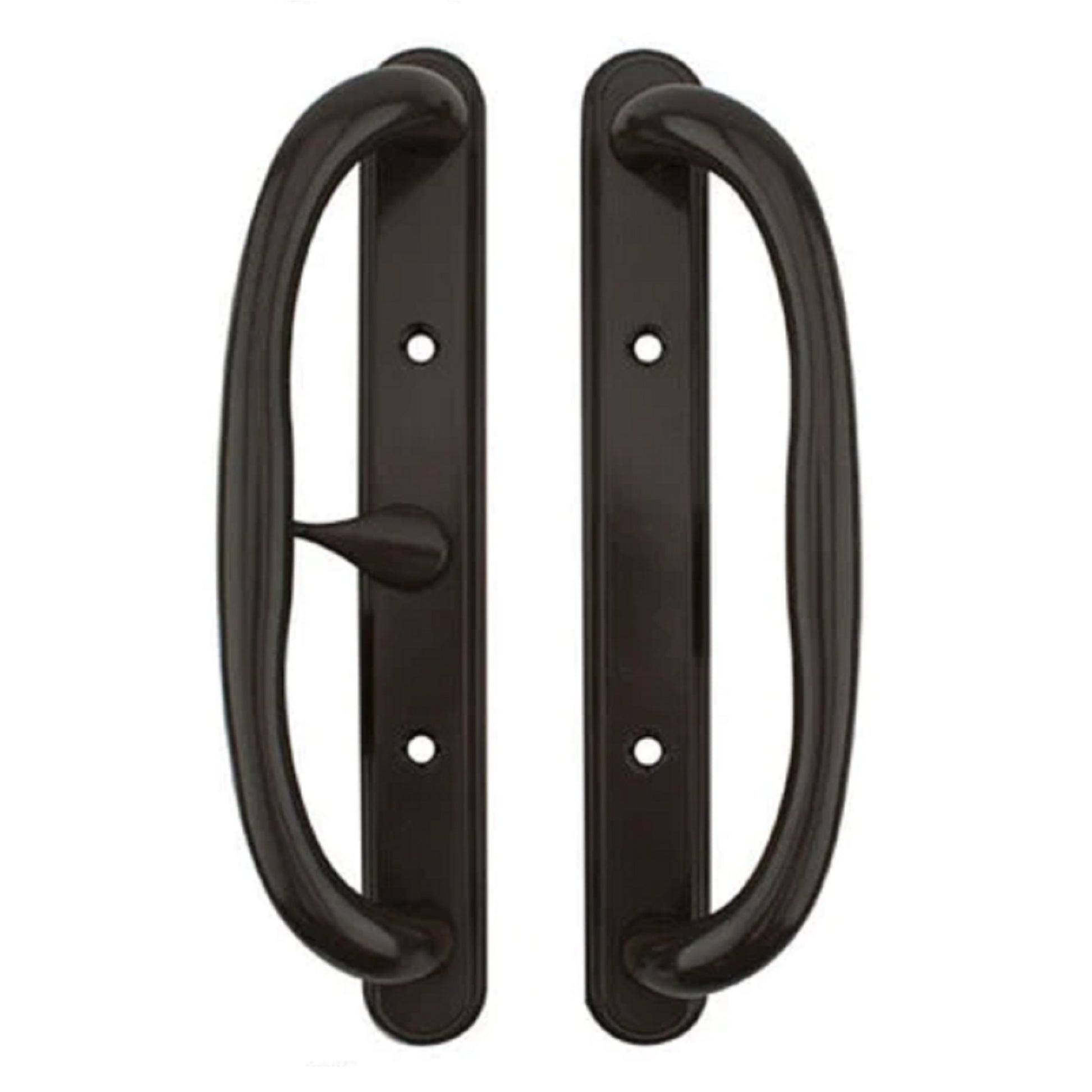 (DH-430-B) Truth Sliding Door Handle Set, Center Latch, No Key, 3-15/16" Hole Space- Black - Garage and Sliding Door Hardware