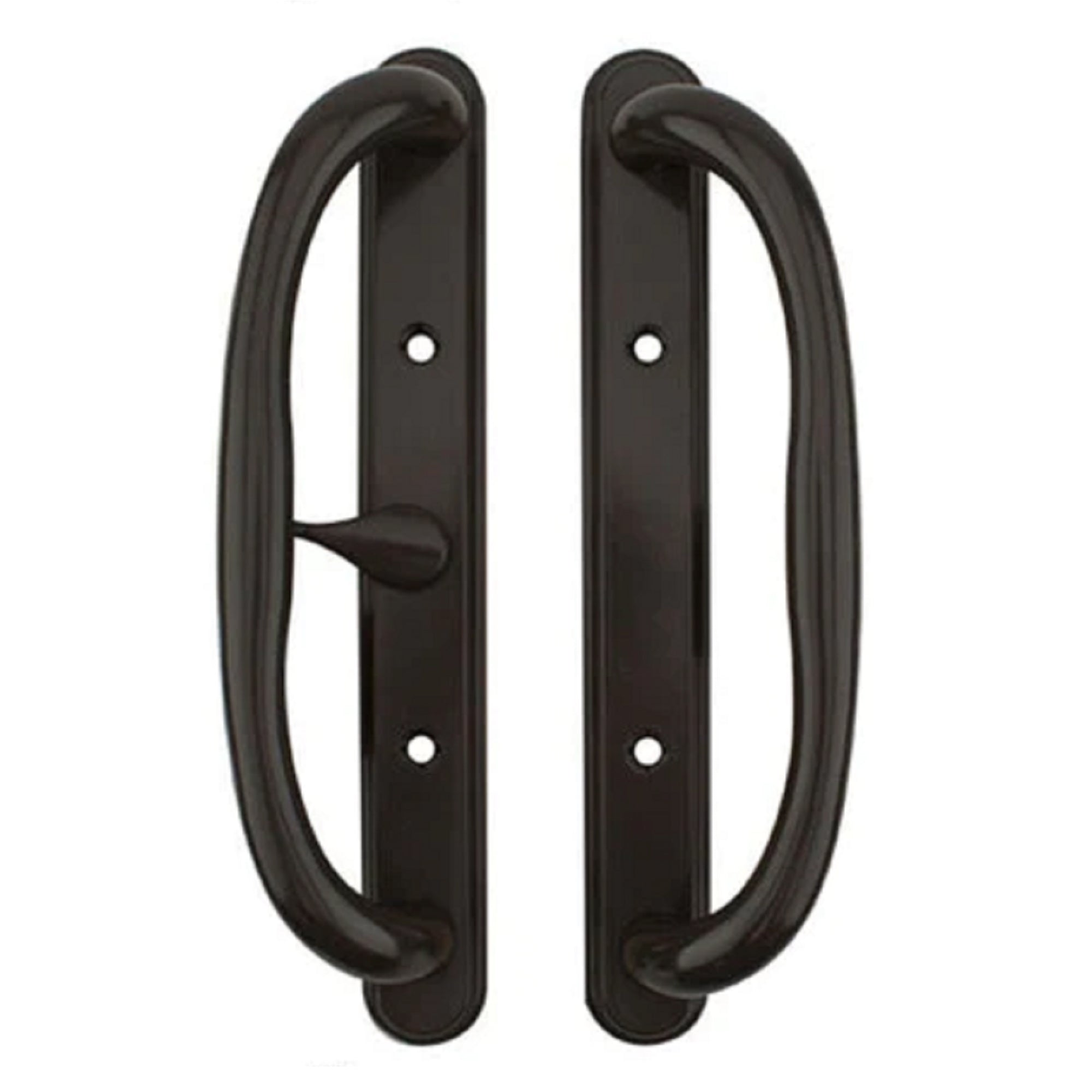 (DH-430-B) Truth Sliding Door Handle Set, Center Latch, No Key, 3-15/16" Hole Space- Black - Garage and Sliding Door Hardware