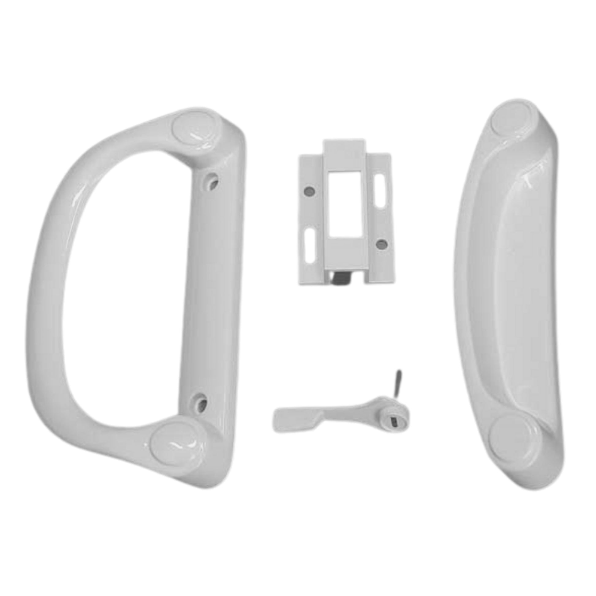 (DH-508-W) Silver Line Siding Door Handle Kit, 3-15/16" Hole Space- White - Garage and Sliding Door Hardware