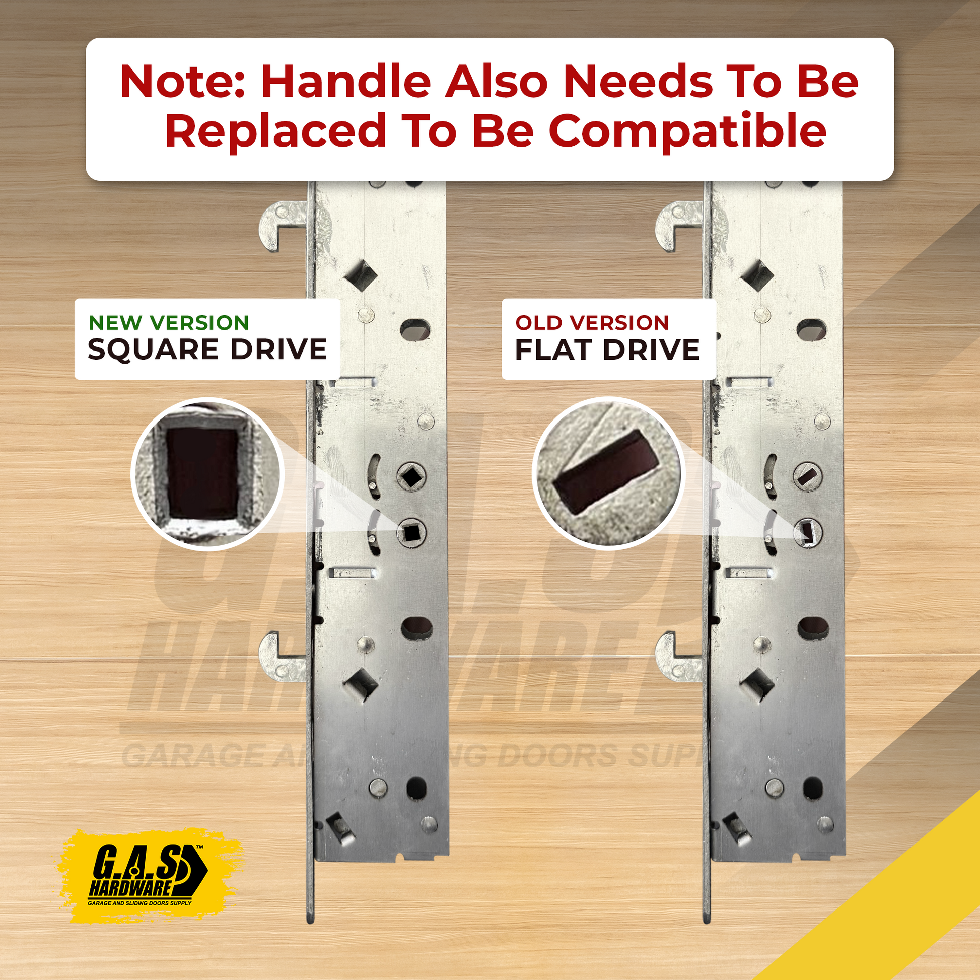 (DL-800) Windoor Dual Point Mortise Lock With Square Drive - Garage and Sliding Door Hardware