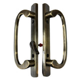 Legacy Handle Set for Sliding Glass Doors, ANTIQUE BRASS- OFF SET LATCH