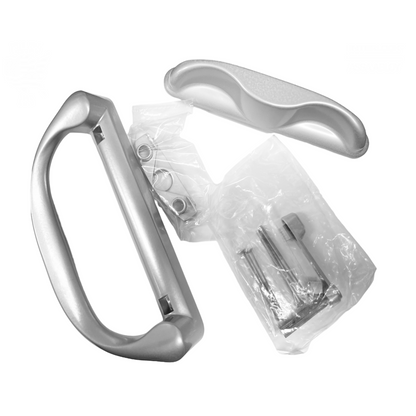 Involute Sliding Patio Door Handle Set, 4-15/16" Hole Spacing (DH-473) - Garage and Sliding Door Hardware