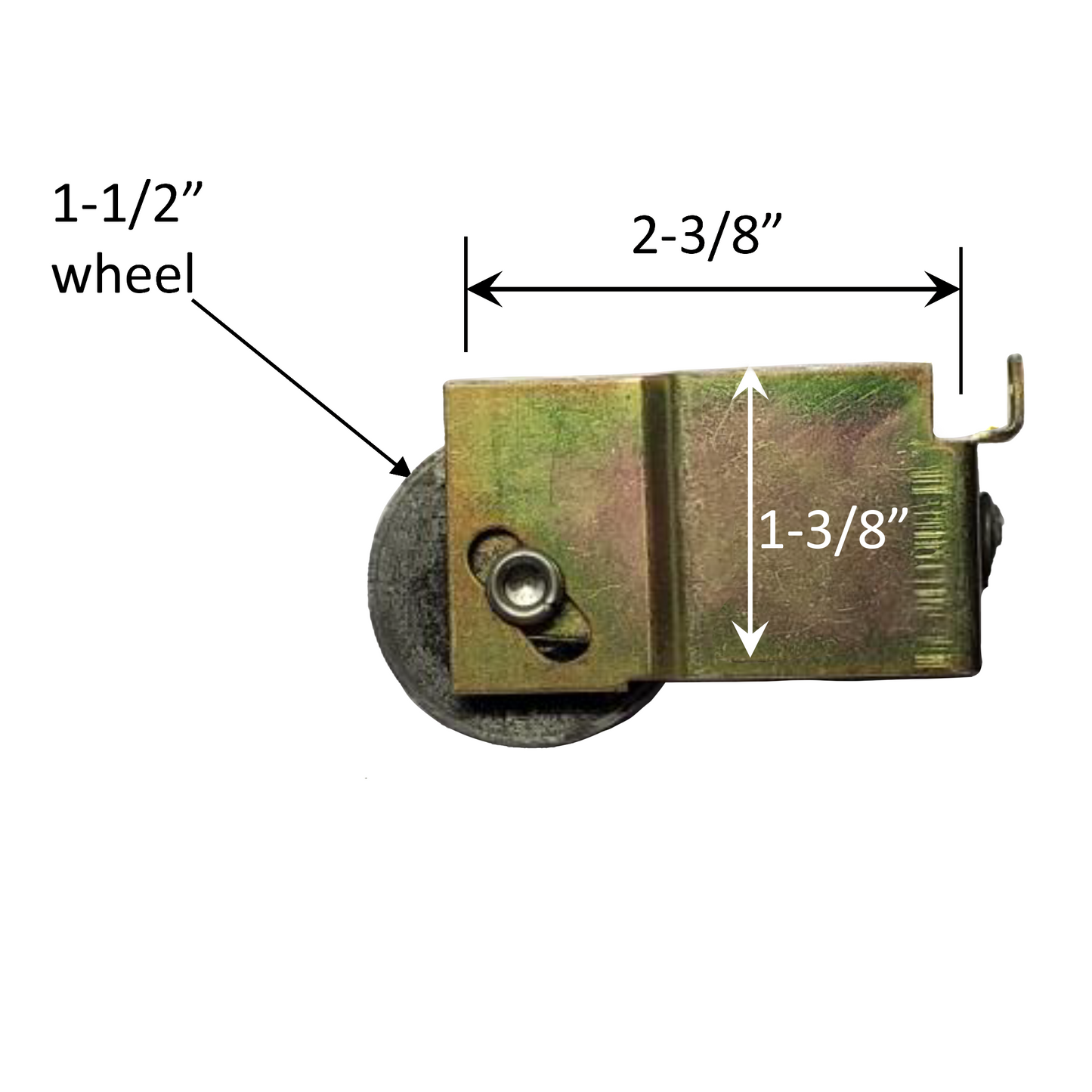 Sliding Patio Glass Door Roller Assembly with 1-1/2" Wheel (DR-9-504) - Garage and Sliding Door Hardware