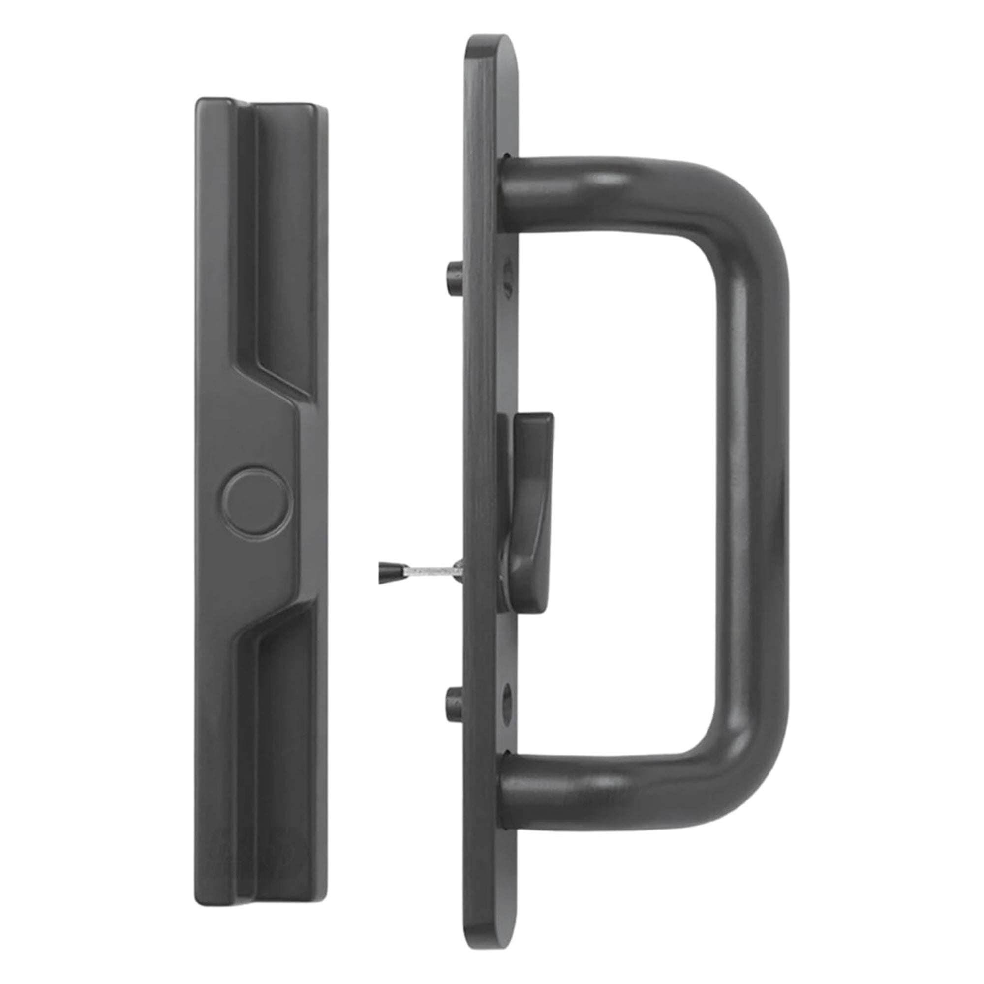(DH-204-B) Windor Handle for Sliding Door, 3-15/16" Hole Space - Offset Latch, Bronze - Garage and Sliding Door Hardware