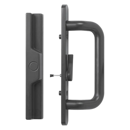 (DH-204-B) Windor Handle for Sliding Door, 3-15/16" Hole Space - Offset Latch, Bronze - Garage and Sliding Door Hardware