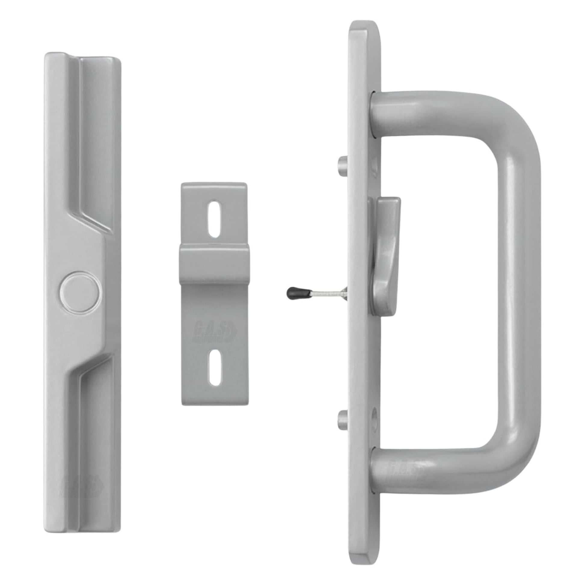 (DH-204-C-S) Windor Handle for Sliding Door, 3-15/16" Hole Space - Center Latch, Grey - Garage and Sliding Door Hardware