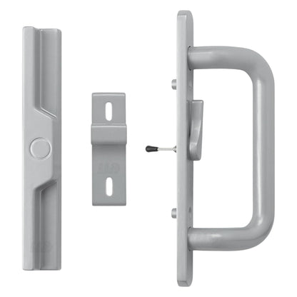 (DH-204-C-S) Windor Handle for Sliding Door, 3-15/16" Hole Space - Center Latch, Grey - Garage and Sliding Door Hardware