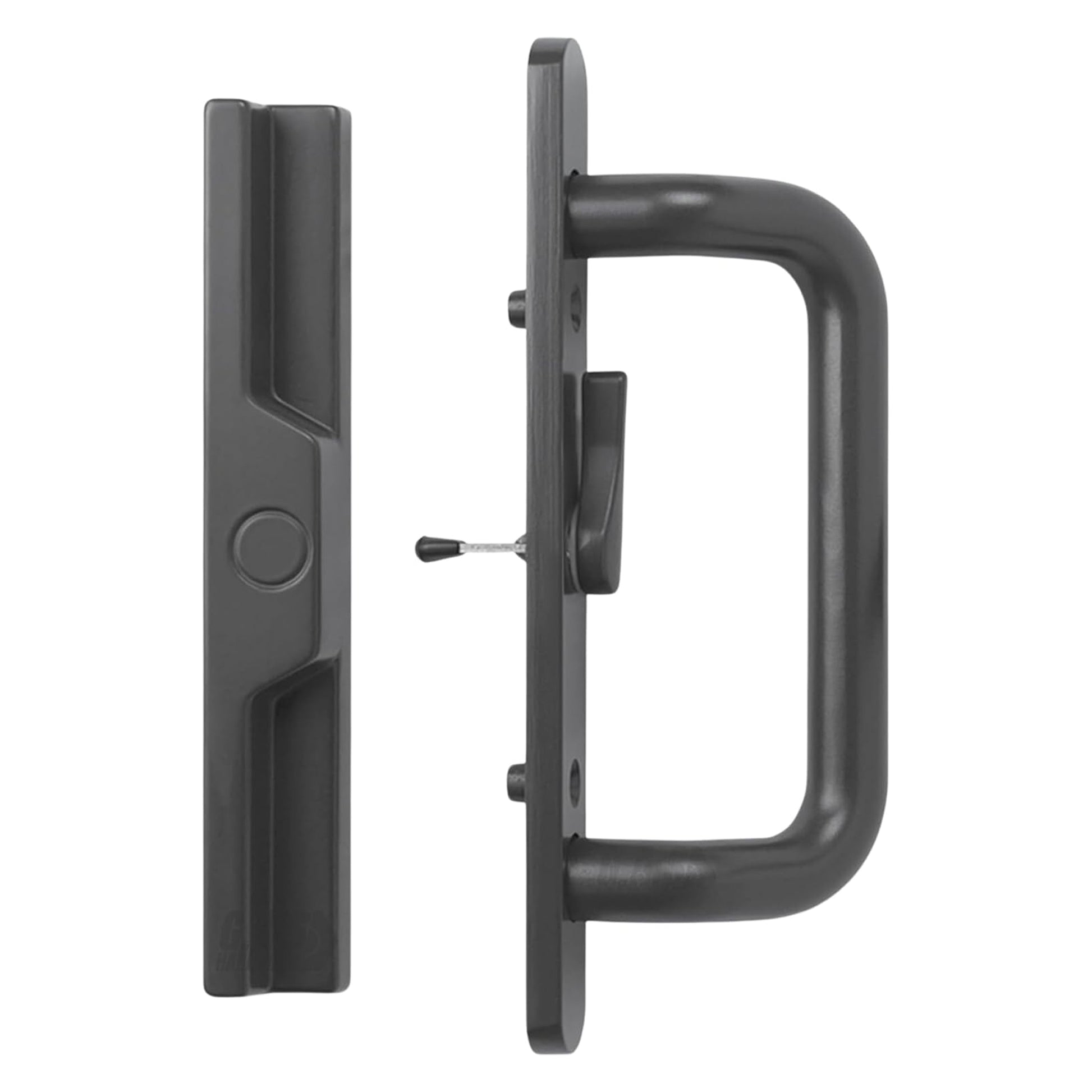 (DH-204-C-B) Windor Handle for Sliding Door, 3-15/16" Hole Space - Center Latch, Bronze - Garage and Sliding Door Hardware
