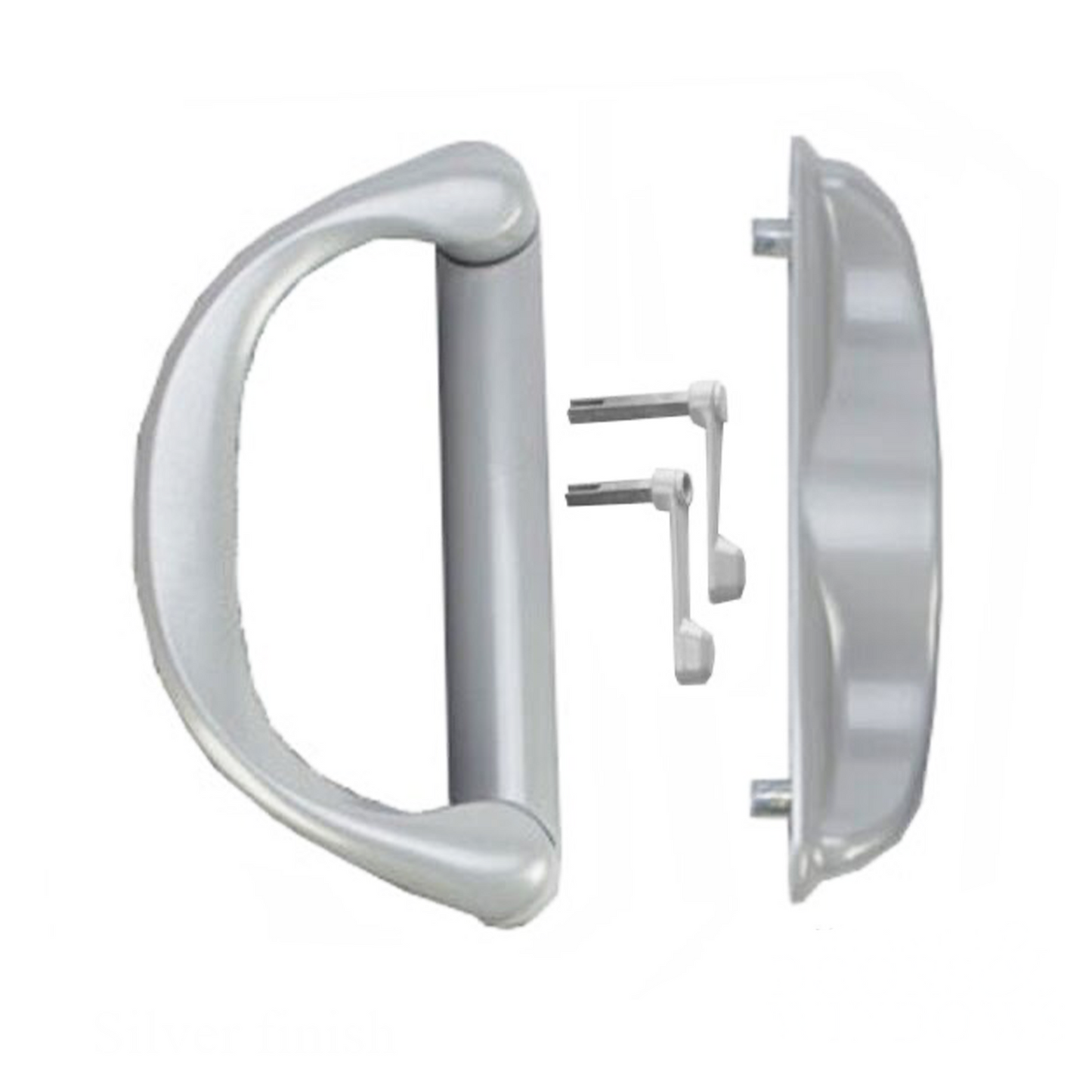 Involute Sliding Patio Door Handle Set, 4-15/16" Hole Spacing (DH-473) - Garage and Sliding Door Hardware