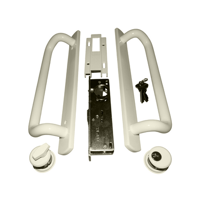 12.5" PGT 5400 Sliding Door Handle Set, Mortise Lock w/  Keys, 7-15/16" Hole Spacing (DH-489-WKA) - Garage and Sliding Door Hardware