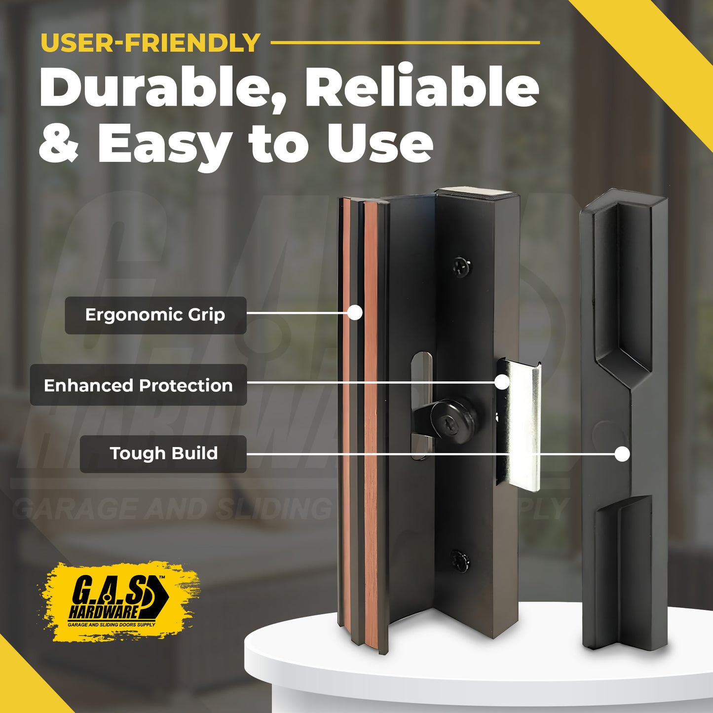 (DH-250) Rusco Handle Set for Sliding Doors, 4-15/16" Hole Space - Garage and Sliding Door Hardware