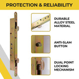 11-3/4" Amesbury Truth Alloy Steel Mortise Lock With Face Plate for Sliding Patio Glass Doors - Garage and Sliding Door Hardware