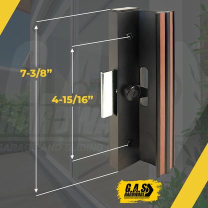 (DH-250) Rusco Handle Set for Sliding Doors, 4-15/16" Hole Space - Garage and Sliding Door Hardware