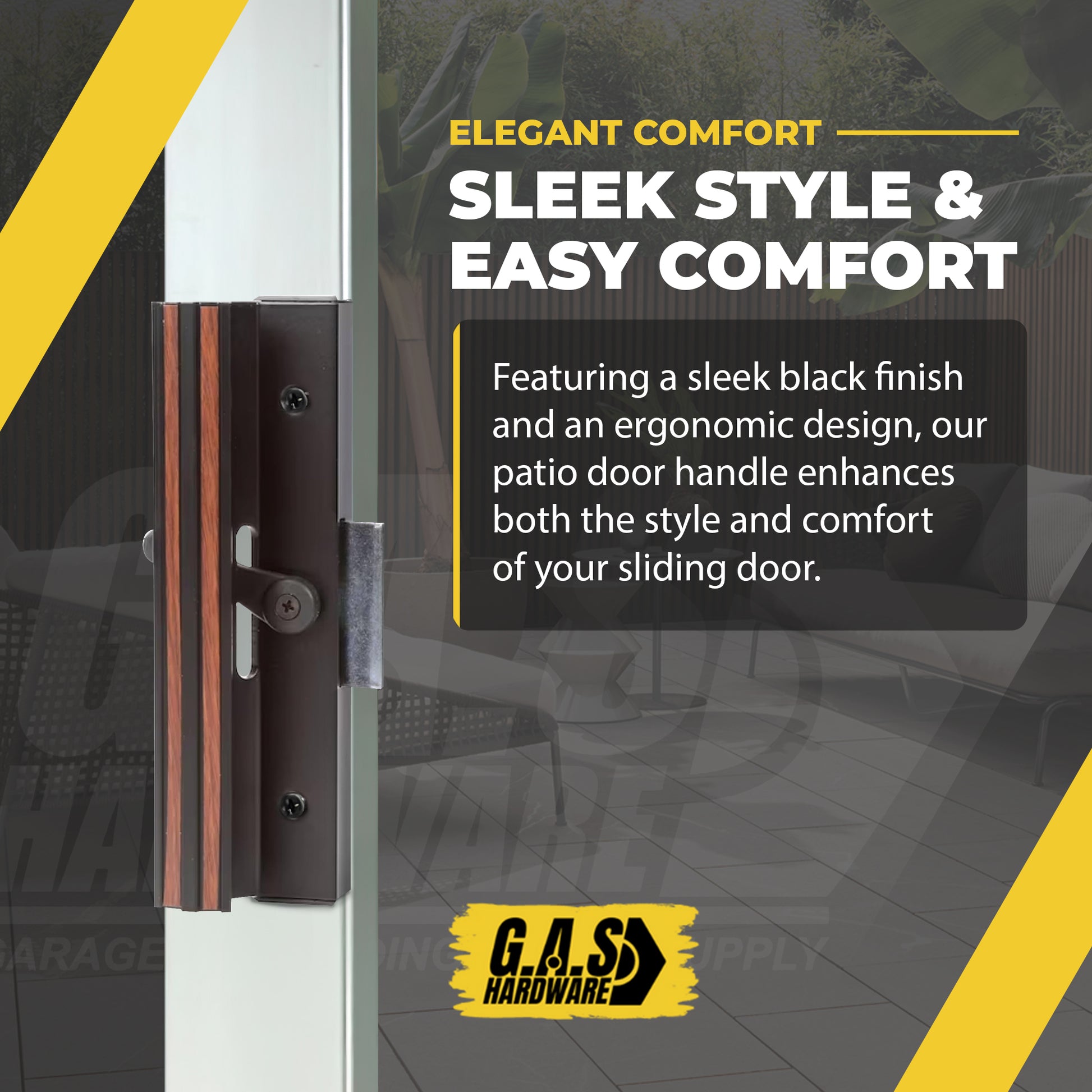 (DH-250) Rusco Handle Set for Sliding Doors, 4-15/16" Hole Space - Garage and Sliding Door Hardware