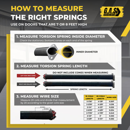 295 x 2 x Custom Garage Door Torsion Spring - Garage and Sliding Door Hardware