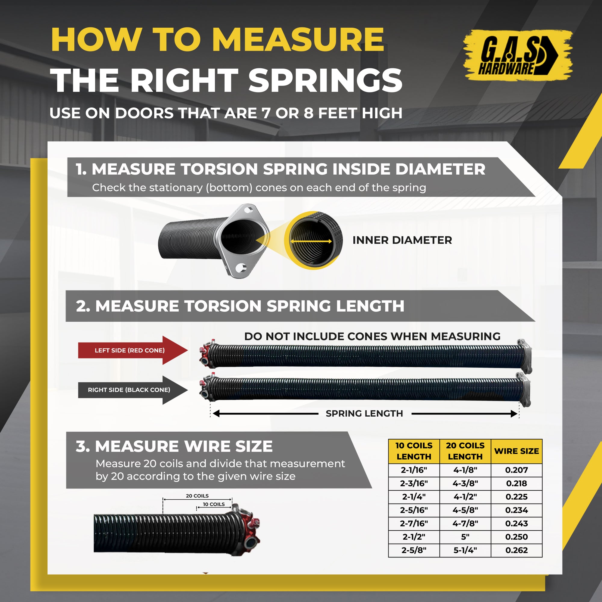 GAS Hardware - Shop Online | Garage Door Torsion Spring 207 x 1.75