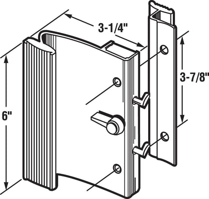 (DH-153) Ador HiLite, Diecast, Surface Mounted Patio Door Sliding Door Handle Aluminum - Garage and Sliding Door Hardware