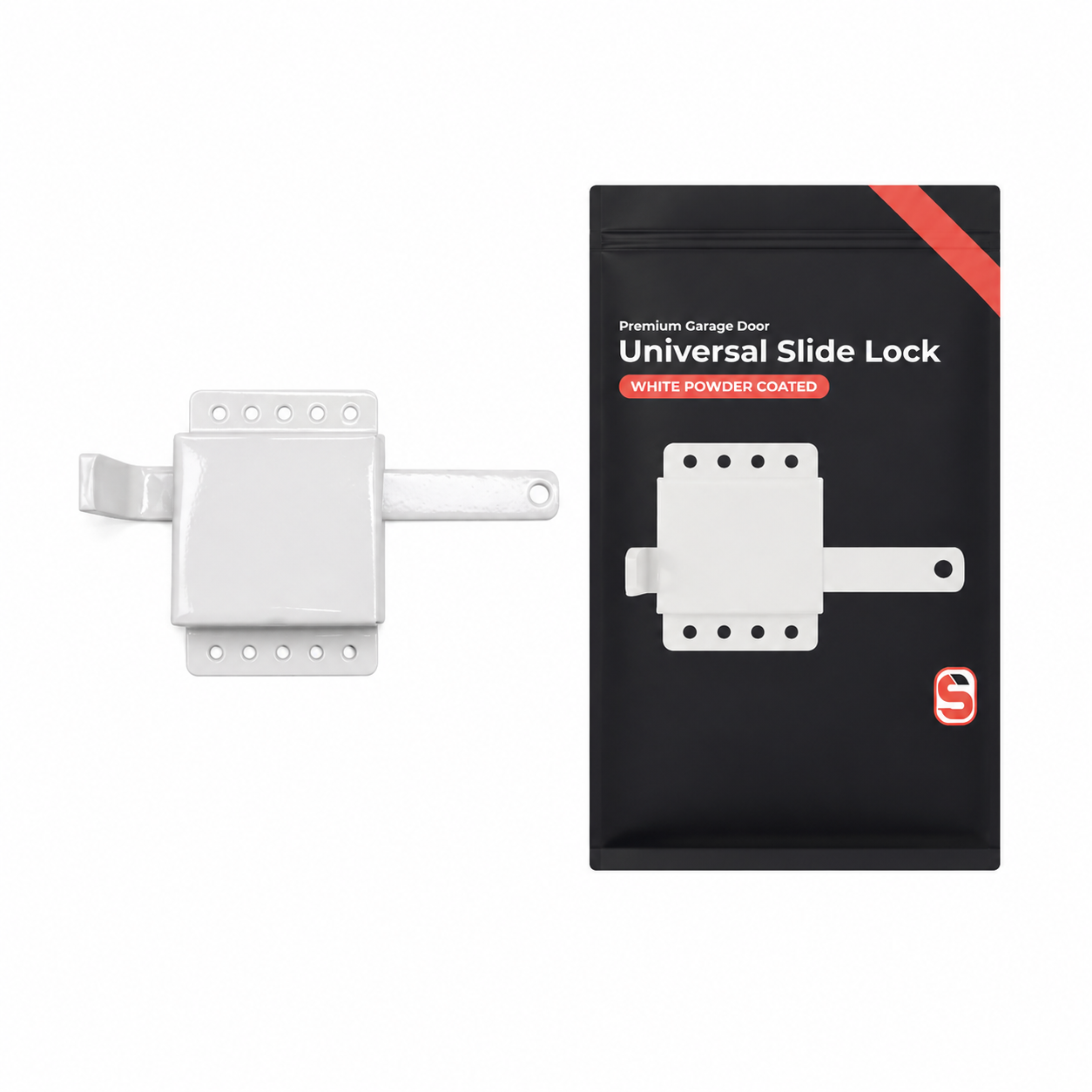 White Series Garage Door Adjustable Slide Lock