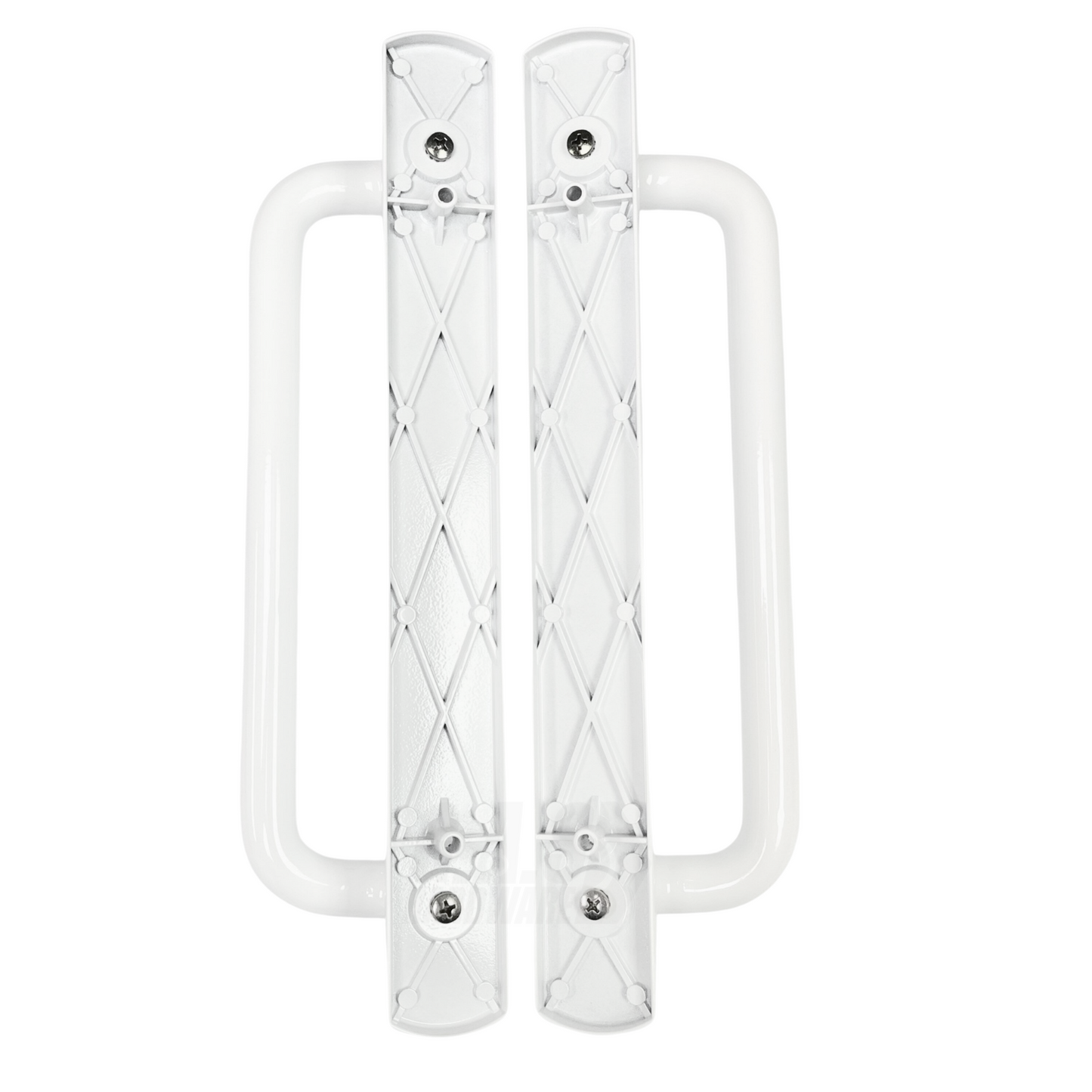 PGT 5400 White Sliding Glass Door Handle Set Replacement with 7-15/16 Hole Spacing - 12.5" Faceplate Interior and Exterior Door Handles - Fix and Repair Door Hardware - Garage and Sliding Door Hardware