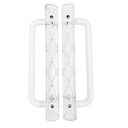 PGT 5400 White Sliding Glass Door Handle Set Replacement with 7-15/16 Hole Spacing - 12.5" Faceplate Interior and Exterior Door Handles - Fix and Repair Door Hardware - Garage and Sliding Door Hardware