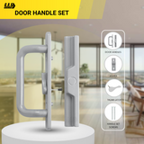 Sliding Glass Door 8.5" Handle Set Replacement - 3-15/16" Hole Spacing, Corrosion Resistant, Aluminum Alloy - Fix and Replace Patio Door Handles - Offset Latch