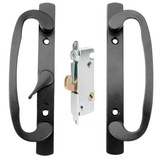 8.5" Legacy Sliding Patio Glass Door Center Latch Handle Set - Sash Controls 2265 + Mortise Lock 45°- Non-keyed Door Handles, Fits 3-15/16” Screw Hole Spacing and Fits 1-1/4" to 2-1/4" Door Thickness