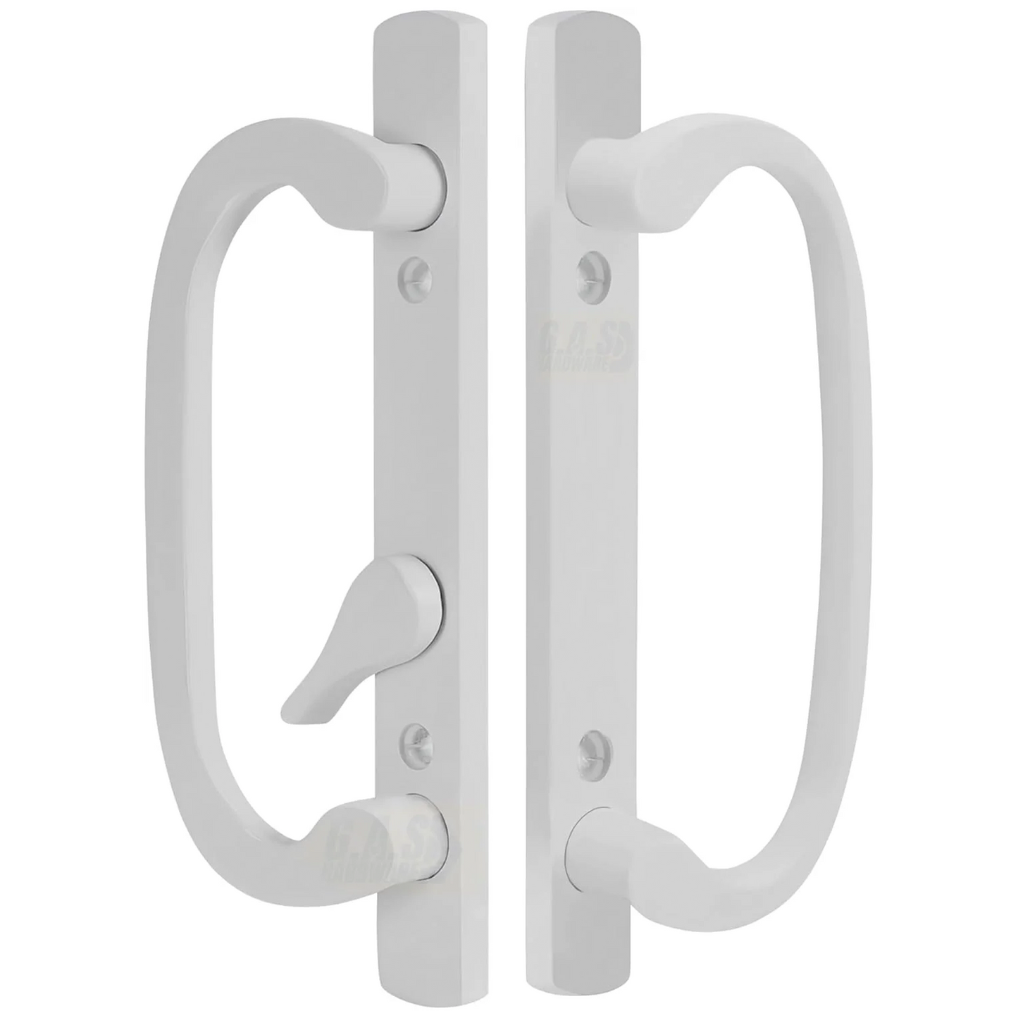 (DH-211-W) Legacy Handle Set for Sliding Doors, 3-15/16" Hole Space - White - OFF SET LATCH