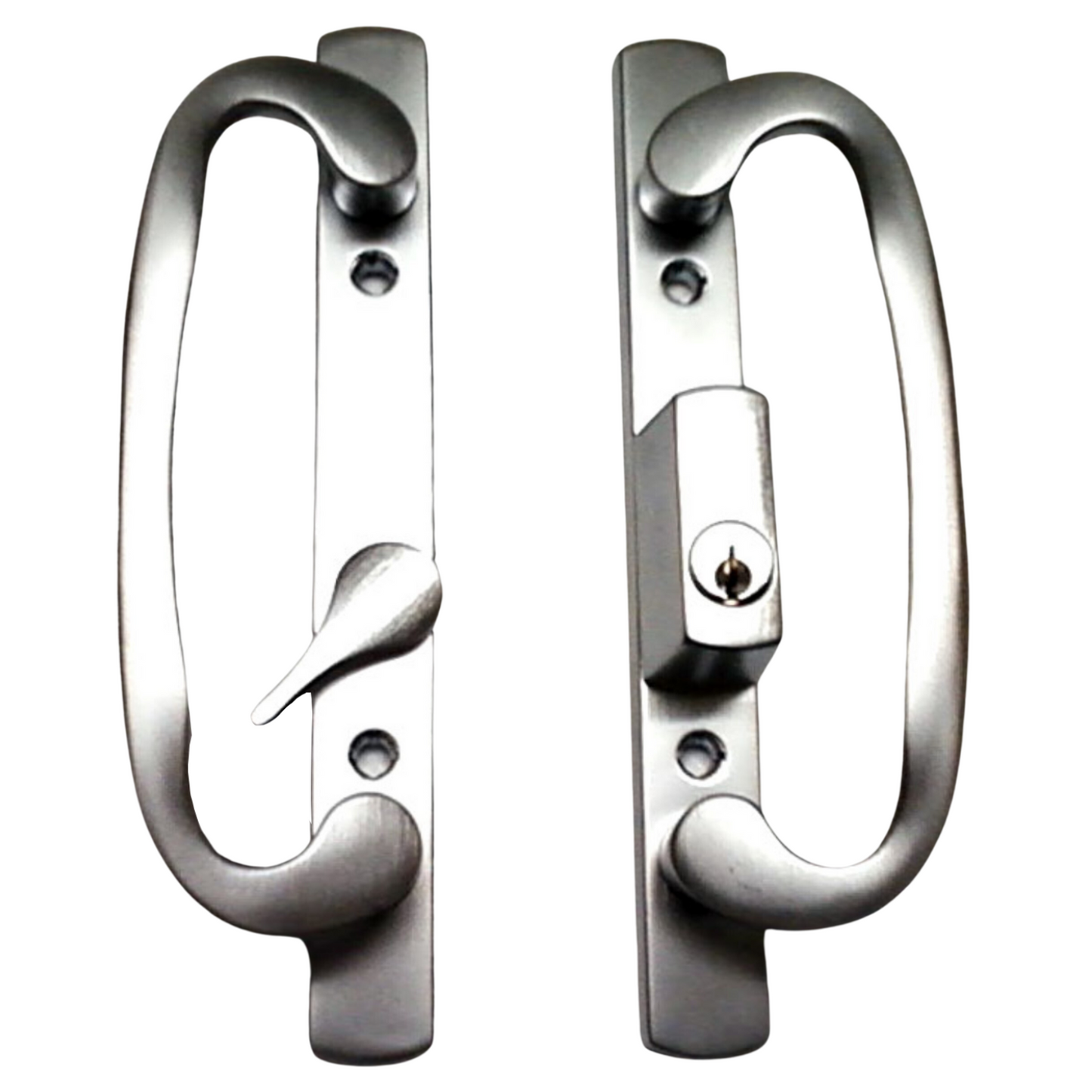 Sliding Door Handle Set, Sash Controls 2265, Keyed Lock, Mortise Type, Fits 3-15/16" Screw Holes, Offset Latch - Garage and Sliding Door Hardware