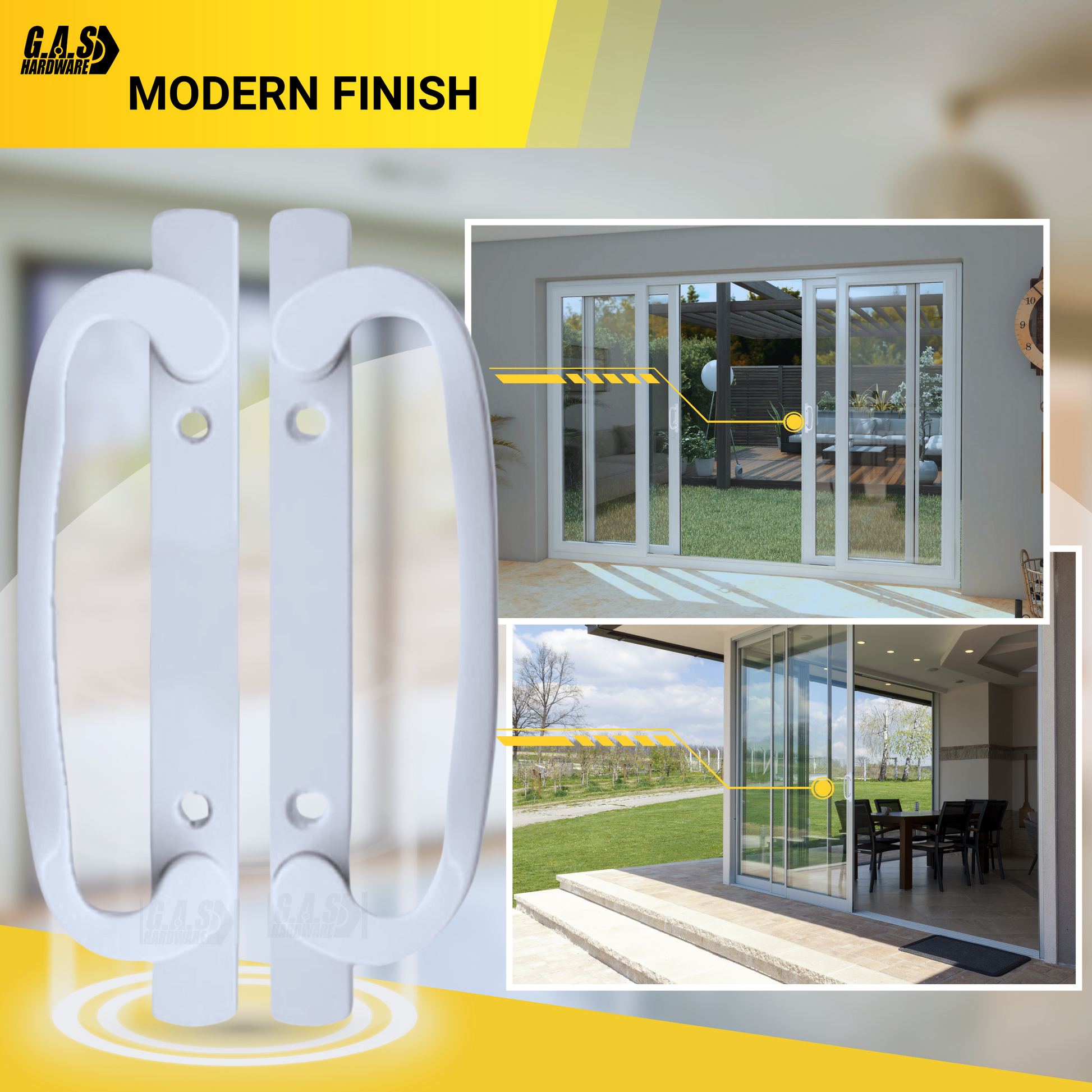 8.5" Legacy Sliding Patio Glass Door Dummy Handle Replacement Set | Sash Controls 2265 Handle Dummy Set | No Mortise, Fits 3-15/16" Screw Holes and 1-1/4" to 2-1/4" Door Thickness - No Latch - Garage and Sliding Door Hardware