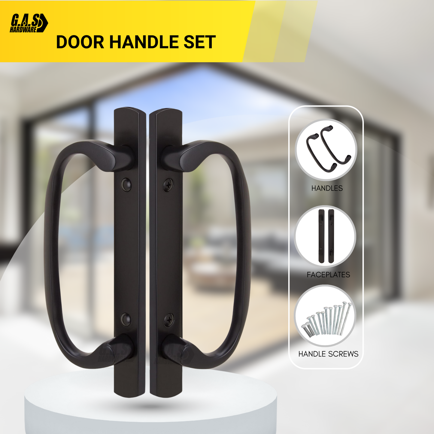 8.5" Legacy Sliding Patio Glass Door Dummy Handle Replacement Set | Sash Controls 2265 Handle Dummy Set | No Mortise, Fits 3-15/16" Screw Holes and 1-1/4" to 2-1/4" Door Thickness - No Latch - Garage and Sliding Door Hardware